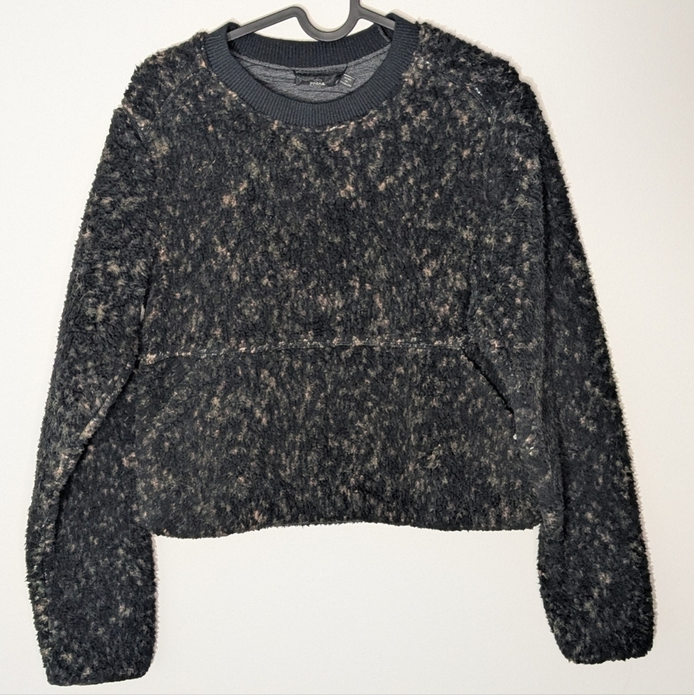 PrAna Polar Escape Sweater Crew Neck Long Sleeve Black Size M Sherpa Reversible